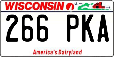 WI license plate 266PKA