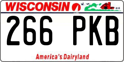 WI license plate 266PKB