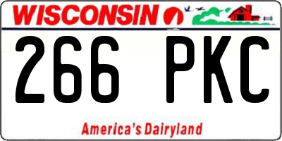 WI license plate 266PKC