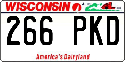 WI license plate 266PKD