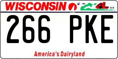 WI license plate 266PKE