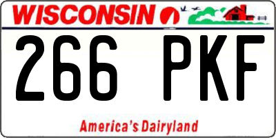 WI license plate 266PKF