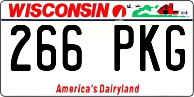 WI license plate 266PKG