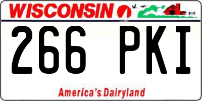 WI license plate 266PKI
