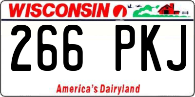 WI license plate 266PKJ