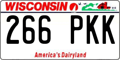 WI license plate 266PKK