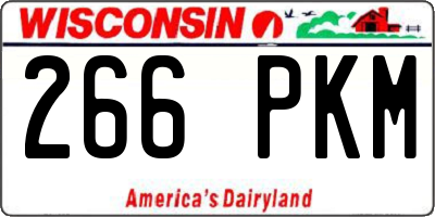 WI license plate 266PKM