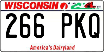WI license plate 266PKQ