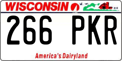 WI license plate 266PKR