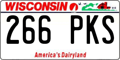 WI license plate 266PKS