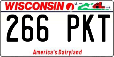 WI license plate 266PKT