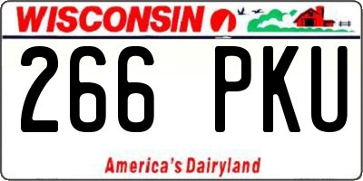 WI license plate 266PKU