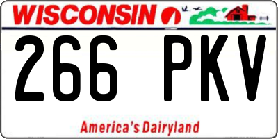 WI license plate 266PKV