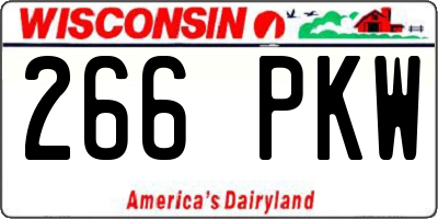WI license plate 266PKW