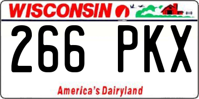 WI license plate 266PKX