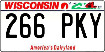 WI license plate 266PKY