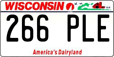 WI license plate 266PLE