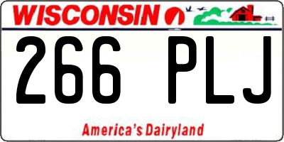 WI license plate 266PLJ