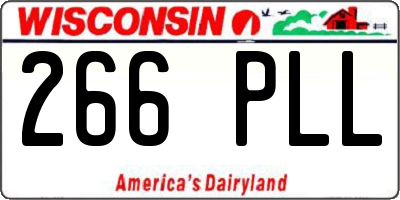 WI license plate 266PLL
