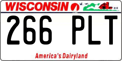 WI license plate 266PLT
