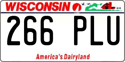 WI license plate 266PLU