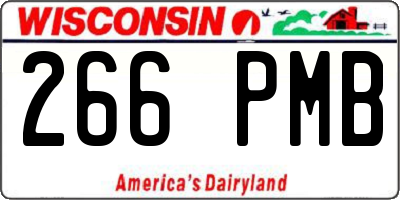 WI license plate 266PMB