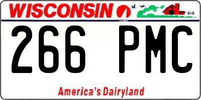 WI license plate 266PMC