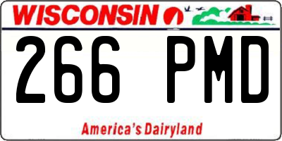 WI license plate 266PMD