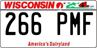 WI license plate 266PMF