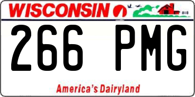 WI license plate 266PMG