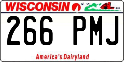 WI license plate 266PMJ
