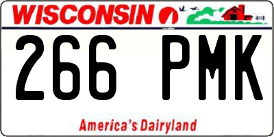 WI license plate 266PMK