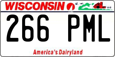 WI license plate 266PML