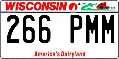 WI license plate 266PMM
