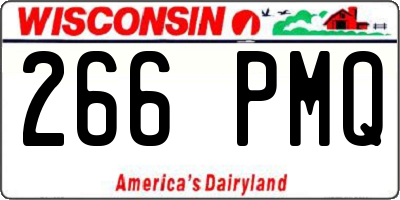WI license plate 266PMQ