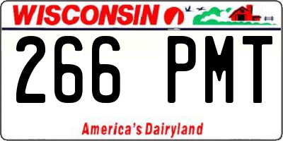 WI license plate 266PMT