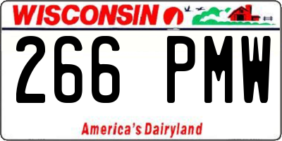 WI license plate 266PMW