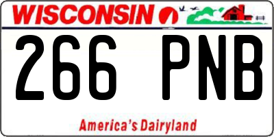 WI license plate 266PNB