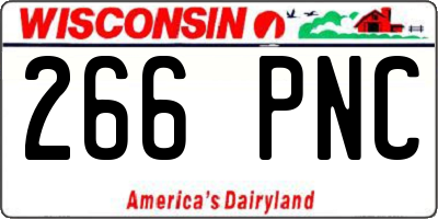 WI license plate 266PNC