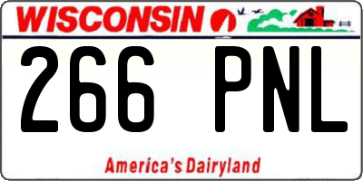WI license plate 266PNL