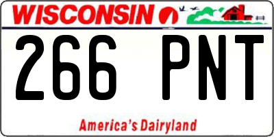 WI license plate 266PNT