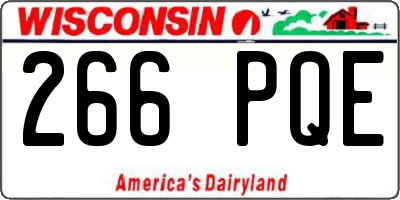 WI license plate 266PQE