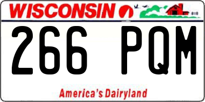 WI license plate 266PQM
