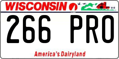 WI license plate 266PRO