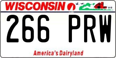 WI license plate 266PRW