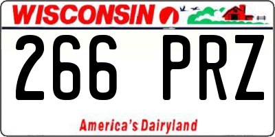WI license plate 266PRZ