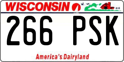 WI license plate 266PSK