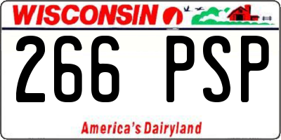 WI license plate 266PSP