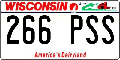 WI license plate 266PSS