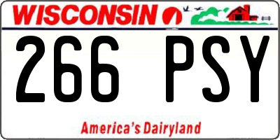 WI license plate 266PSY